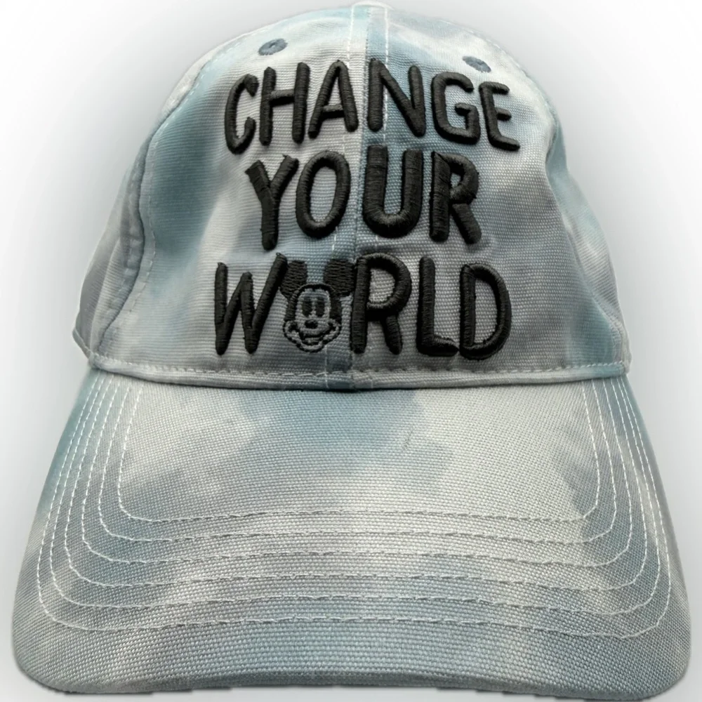 NEW Disney Parks Change Your World Mickey Mouse Blue & White Adult Baseball Cap